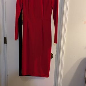 Elegant Red Long Sleeve Dress